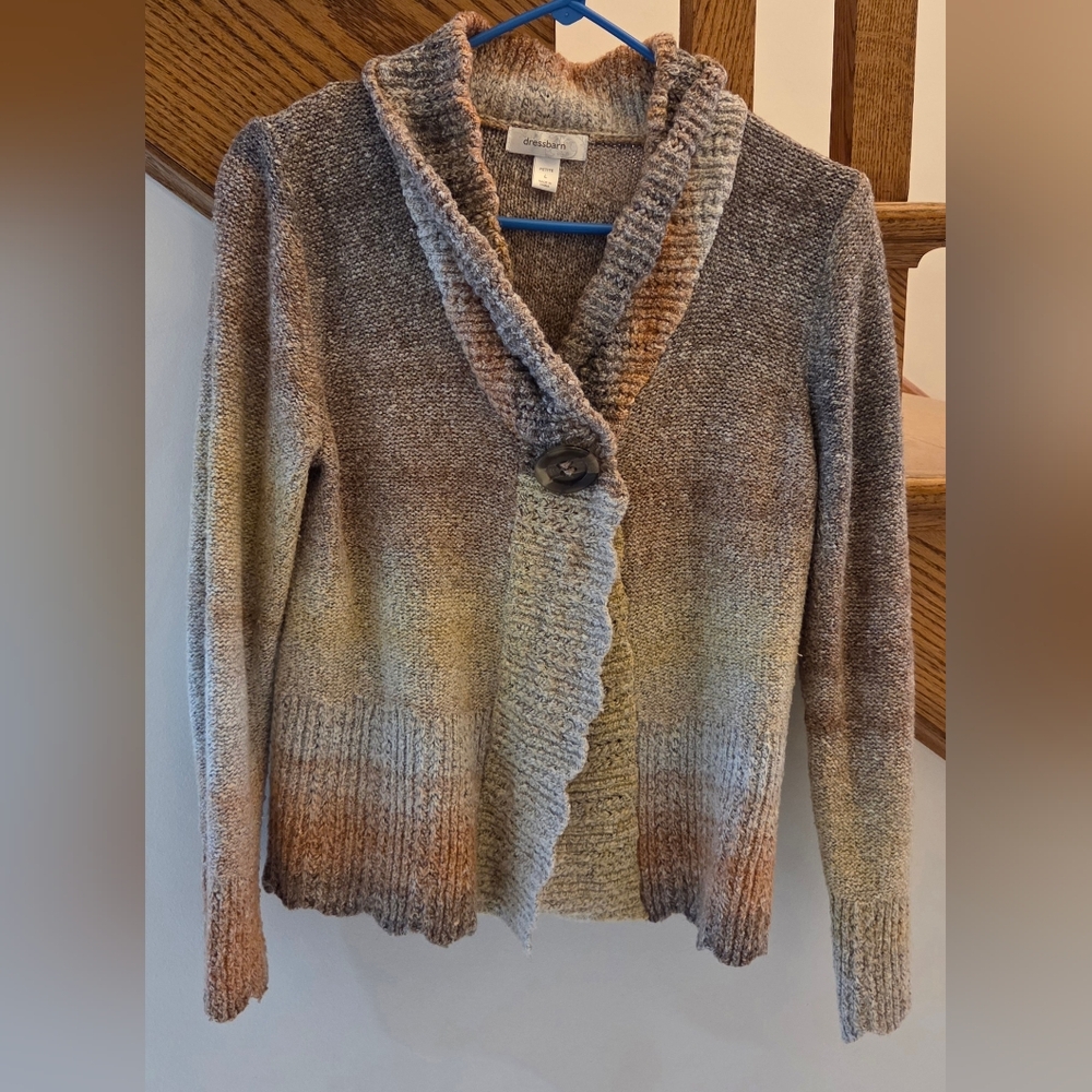 dressbarn Multicolor Button-Up Cardigan